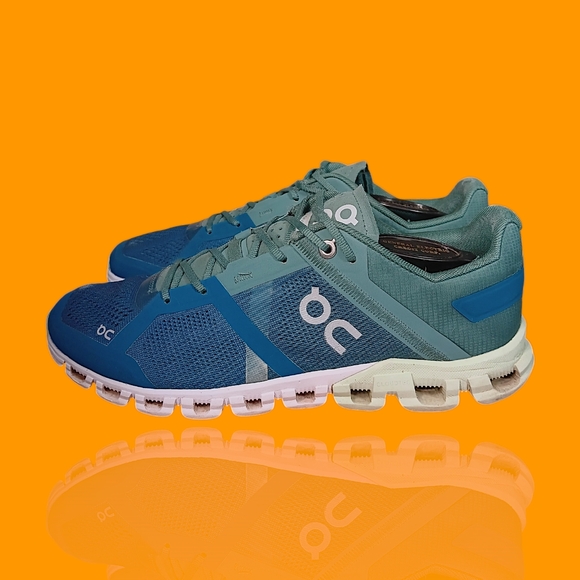 On Cloud Men's Cloudflow Men's Sea Blue Mesh Running  Sneakers Size 8 GUC - Picture 10 of 15